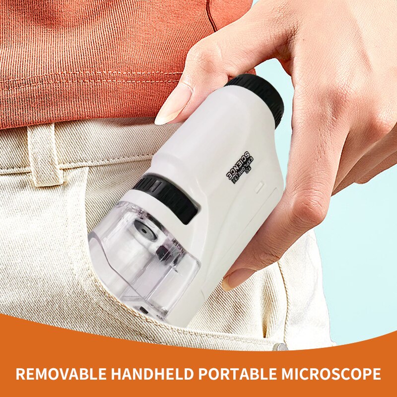 Handheld Pocket Microscope 60-120x for Kids